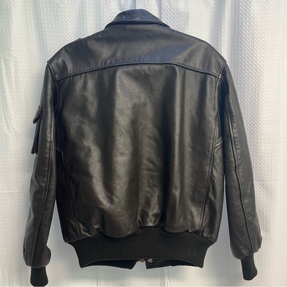 Vtg Pack-In products Mens A-2 Flight Jacket Bomber Military Brown Leather 40 - Picture 8 of 11